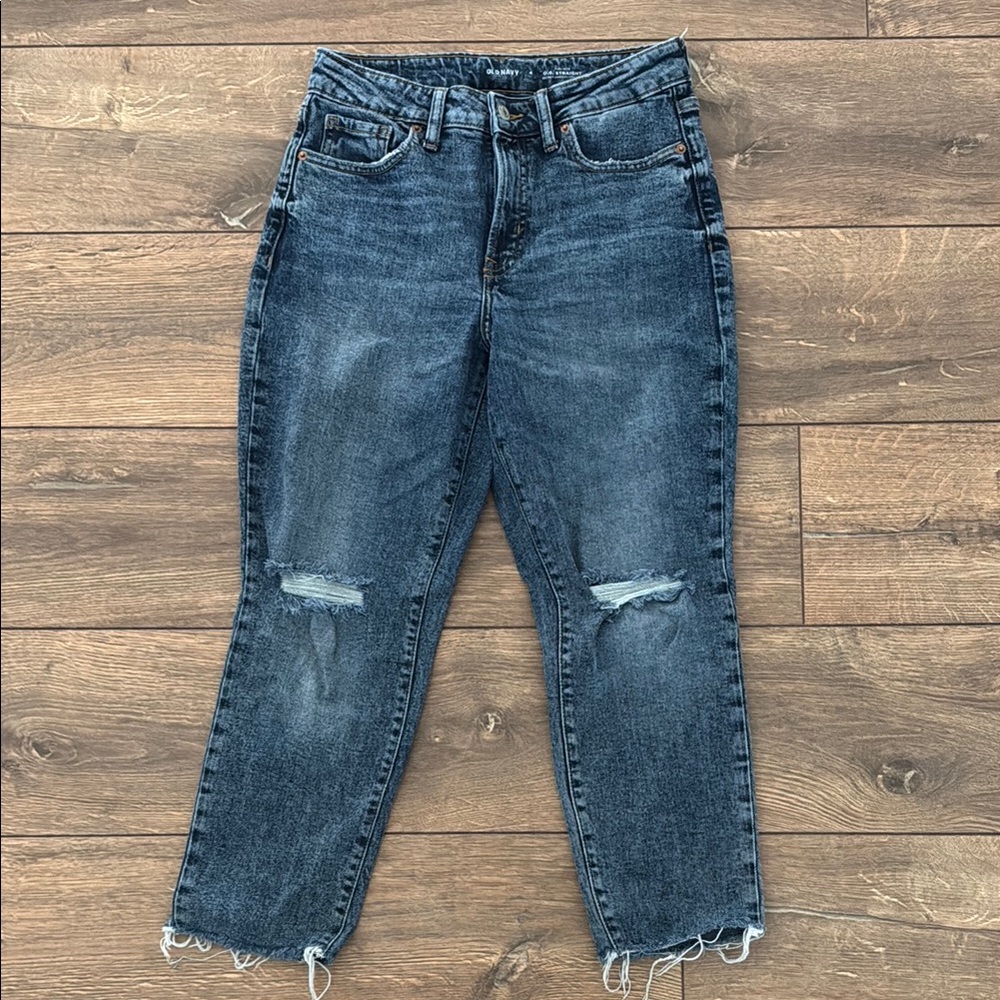 Distressed Blue Jeans